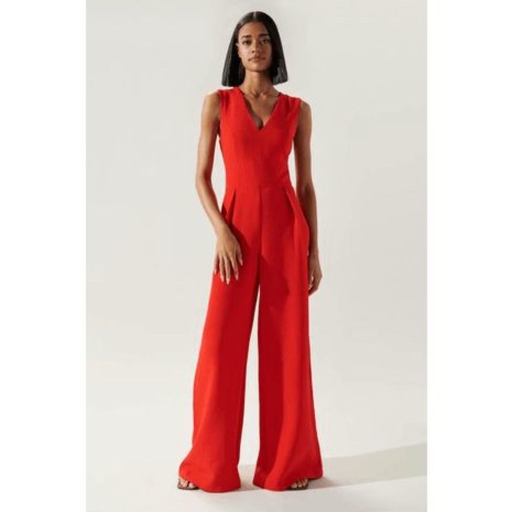 Larah's  Red Wide Leg Jumpsuit NWT